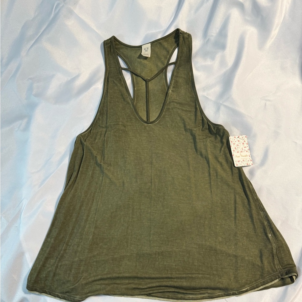 Free People Olive Tank Top